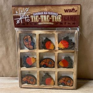 New! Wilcor Handmade Wooden Tic Tac Toe Game Camper Campfire Camping Outdoors